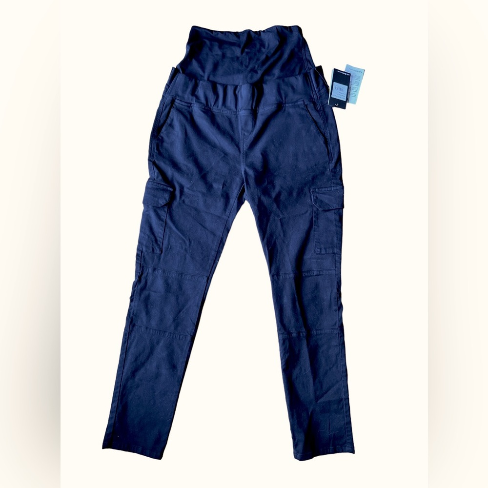 NWT Isabella Oliver Stretch Maternity Cargo Pants Navy Women’s Size 3